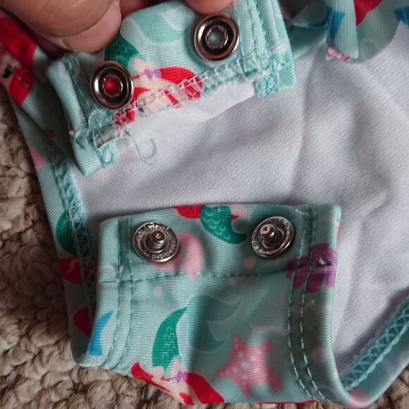 The Little Mermaid Baby Girl One-Piece Rash Guard Swimsuit size 12m - Picture 10 of 16